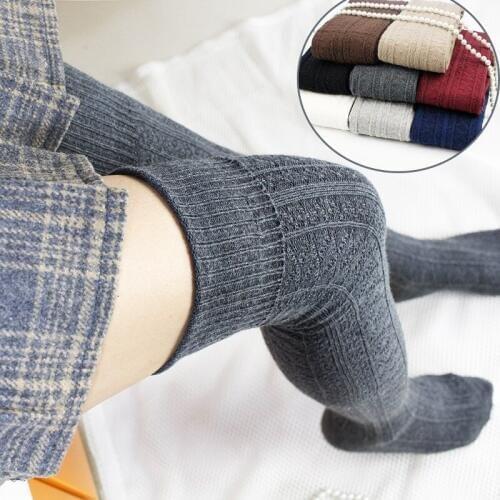 Fashion Warm Long Stocking Women Striped Knee Socks Womens Cotton Thigh High Over The Knee Stockings Female School Girls Socks