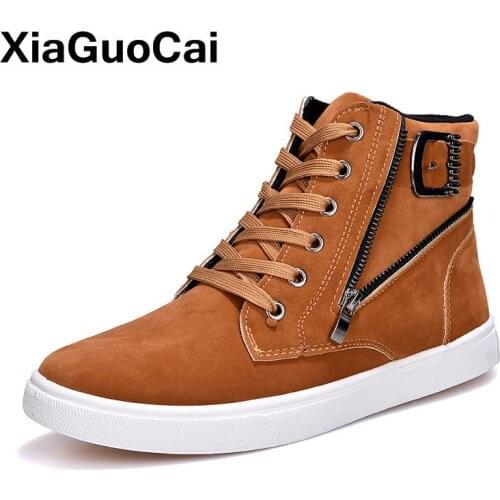 Autumn Winter Men Shoes High Top Man Ankle Boots Fashion Casual Male Canvas Boots Plimsolls Breathable Mans Footwear Leisure
