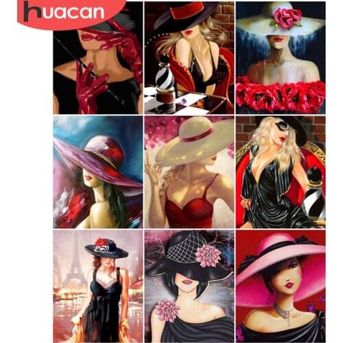 HUACAN Paint By Numbers Woman Hand Painted Modern Wall Art Pictures By Number Figure Kits Home Decors