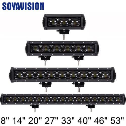 6D Lens 7" 20" 27" 33" 40" 53 Inch Single Row Led Working Bar Light For ATV UAZ Offroad 4x4 4WD Flood Beam Driving Work Lights