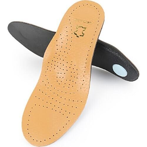 EU35-46 High Quality Leather aOrthosis Insoles For Flat Feet Arch Support Orthopedic Silicone Sneakers Leather Insoles Men Women