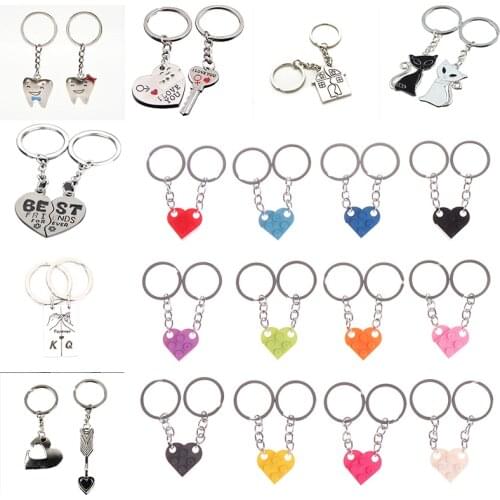 1 Pair Couple I LOVE YOU Lovers Keychain Warm House Type Couple Key Chain Souvenirs Valentines Day Gift Built With Love Home