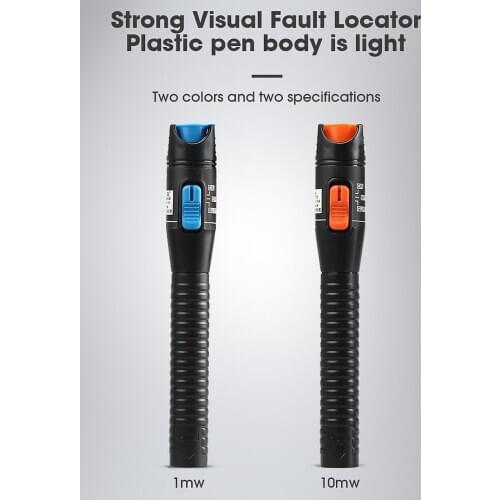 Plastics Red Light Pen 1/10mW Pen Type Visual Fault Locator Fiber Optic Cable Tester Meter For CATV 5KM 10km