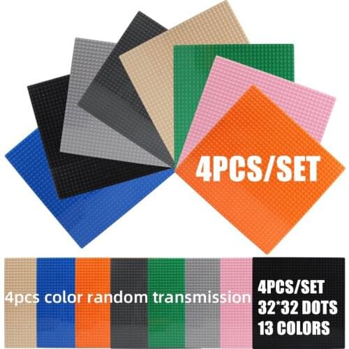4PCS Classic Base Plates 13 Colors Compatible 32*32 City Building Blocks Construction Toys Baseplates For Children Dots