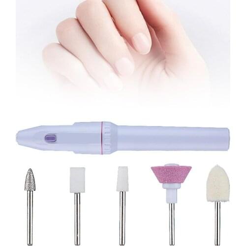 Hot Portable Electric Nail Polishing Machine Manicure Tool with 5 Grinding Drill Bit