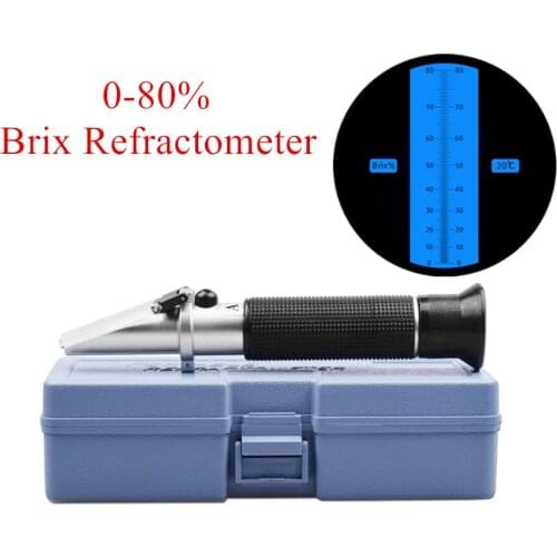 Handheld 0-80% Brix Refractometer Brix Meter ATC Concentration High Sugar Test Tool Fruit sweetness meter 40% off