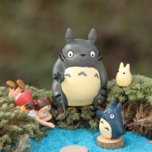 Studio Ghibli Anime TOTORO Figures Desk Ornaments Mei Miyazaki Hayao Model Fairy Garden Moss Miniatures Decor Toys Accessories
