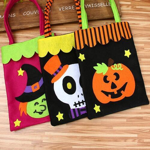 Halloween Pumpkin Bag Non-woven Tote Bag Ghost Pumpkin Candy Bag Ghost Festival Decoration Props AA029
