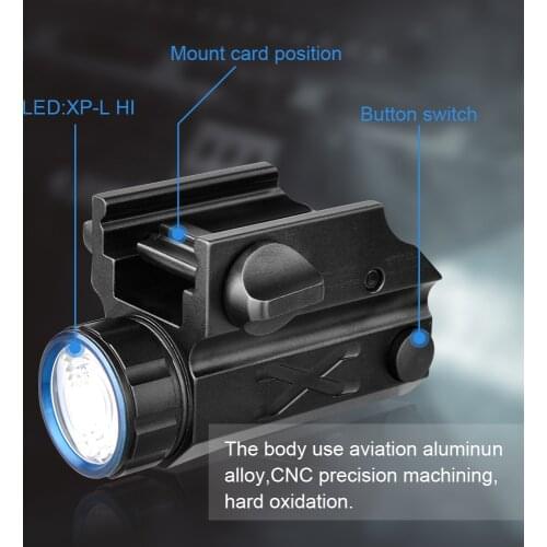 Trustfire G03S Lumens Pistol Gun Light Tactical Flashlight For Glock 17 19 21 22 Picatinny Rails With CR123A Battery For Huting