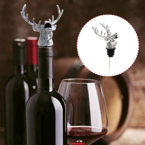 Creative Zinc Alloy Deer Head Chamfering Machine Pouring Device Silicone Plug Liquor Bottle Beer G2N9