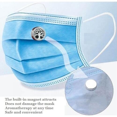 Stainless Steel Jewelry Tie Clip Buckles Cufflink Brooch Face Diffuser Locket Magnetic Essential Oil Aromatherapy For Women Men