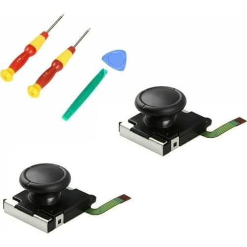 1 Pair LR Joystick 3D Analog Rocker Controller Replacement Cap for Nintendo Switch NS Joy-con with Screwdrivers