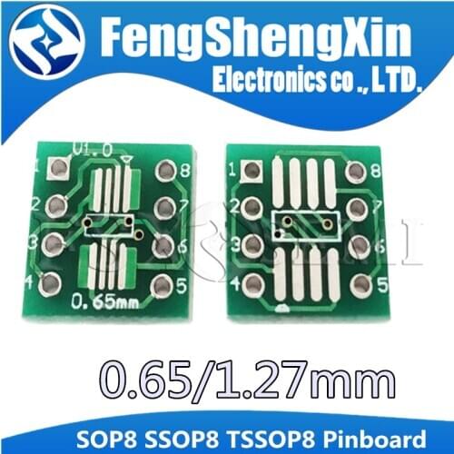 100pcs/lot SOP8 SSOP8 TSSOP8 to DIP8 Interposer Module PCB Board Transfer Board Adapter Plate 0.65/1.27mm Pinboard