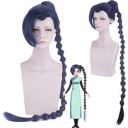 130cm Anime Assassins Scissor Seve Cosplay Five Six Plum Thirteenn Wig Role Playing Wigs Halloween Cosplay Mixed Blue Hair