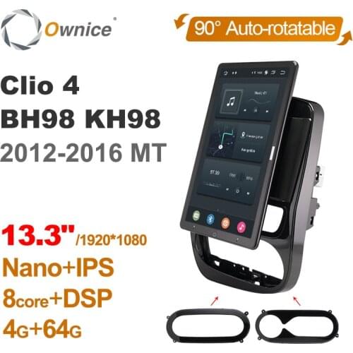 1920*1080 Android 10.0 Tesla 13.3 Inch Rotation Autoradio 1 Din for Renault Clio 4 BH98 KH98 2012-2016 Car Radio Multimedia