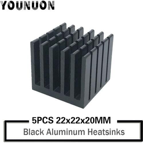 5pcs YOUNUON 22mm 22x22x20mm Aluminum Heatsink Heat Sink Radiator Cooling cr For Electronic Chip IC LED With Thermal Conductive