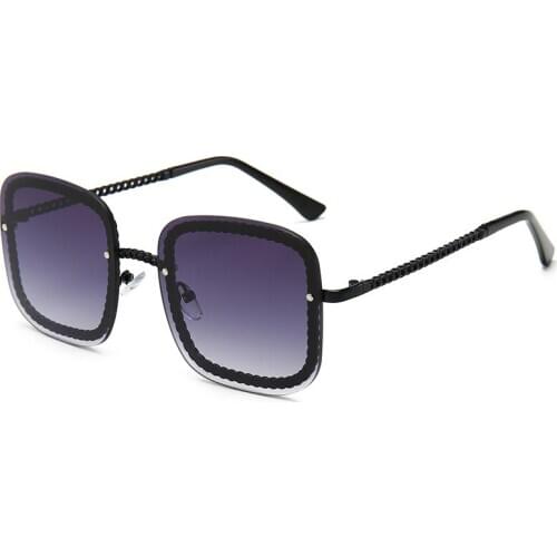 2021 Square Rimless Sunglasses Shield Sunglasses For Women Vintage Sun Glasses Men Uv400