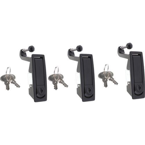 3x Adjustable Flush Lever Compression Locks Doors Latch with Keys for Boat RV Yacht Tool Box Camper Trailer