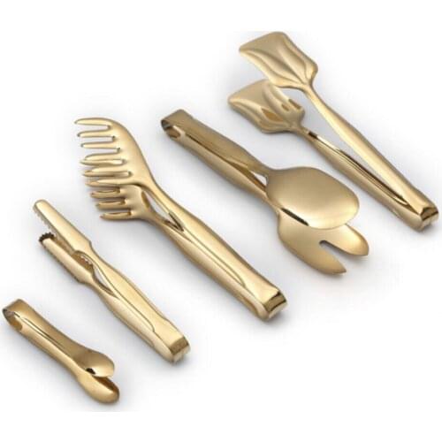 5 pcs Pasta Salad Cake Candy And Ice Tong Kit-Gold