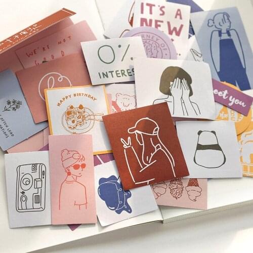 60 Sheets Cartoon Stationery Stickers Release Paper Stickers Scrapbooking Accessories School Supplies Diary Photos Albums