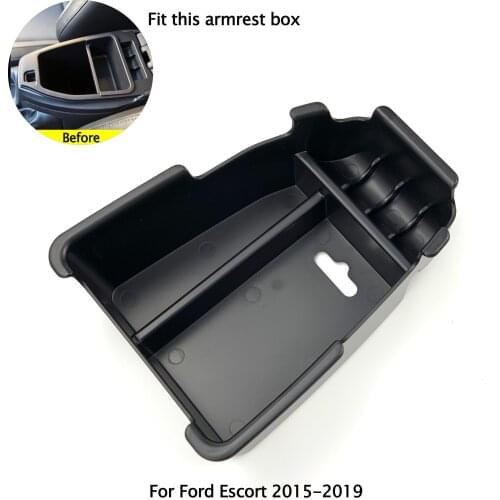 Car Styling Accessories Dedicated Modified Central Armrest box Storage Tray Glove Box Pallet Case For Ford Escort 2015-2019