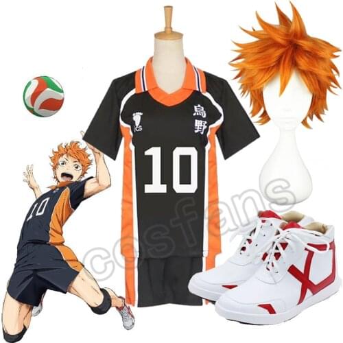 Anime Haikyuu Cosplay Costume Karasuno High School Volleyball Club Hinata Shyouyou Sportswear Jerseys Uniform Hinata Shyouy Wigs