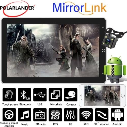 2 Din 90° Rotating Screen Car Radio 10.1 Inch 2 USB Android Thin Multi Languages Bluetooth 4.0 GPS Antenna WIFI MirrorLink