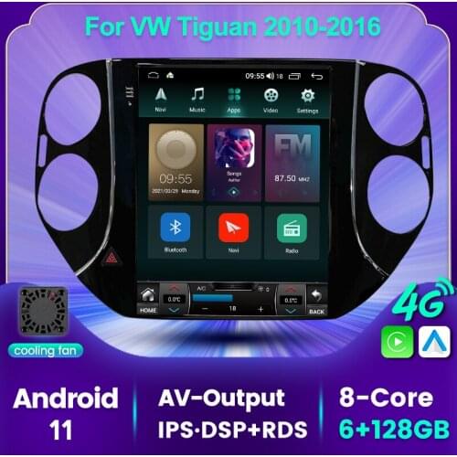 Android 11 IPS Tesla Vetical Screen Car Radio For VW Volkswagen Tiguan 2010-2013 Multimedia Navigation GPS Stereo 2 DIN no DVD