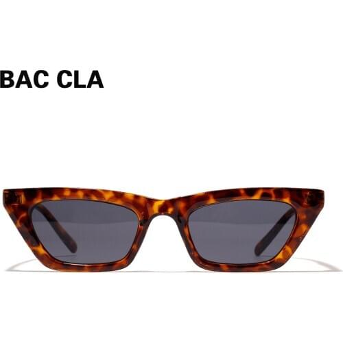 BAC CLA Luxury Fashion Cat Eye Leopard Print Sunglasses Ladies Square Color Sunglasses Retro Ladies Metal Mirror Glasses UV400