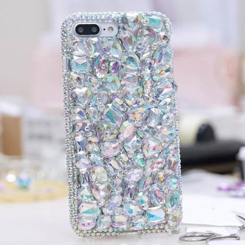 For Samsung Galaxy A10/20/30/40/50/70/80/90 S A21/31/41/51/71 Luxury Makeup Mirror Bowknot Flowers Diamond Bling Capa Case Cover