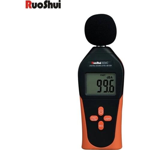 Digital Sound Level Noise Meter Measurement 130dB Decibel Detector Audio Tester Metro Diagnostic-Tool Smart Sensor RuoShui 824C