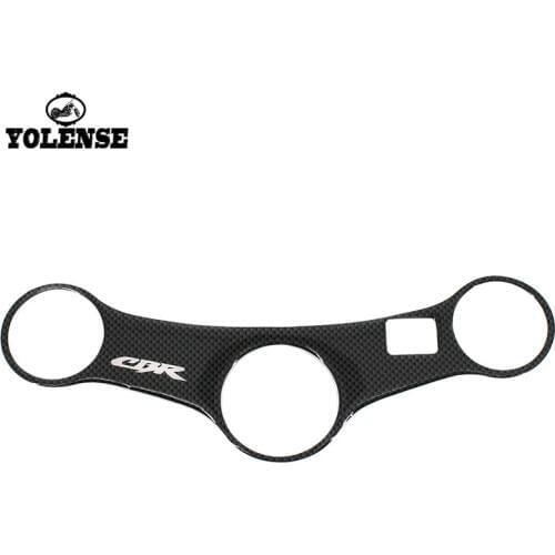 For HONDA CBR600 CBR 600 F4i 2001-2007 Motorcycle Carbon Fiber Decal Sticker Pad Triple Tree Top Clamp Upper Front Protector