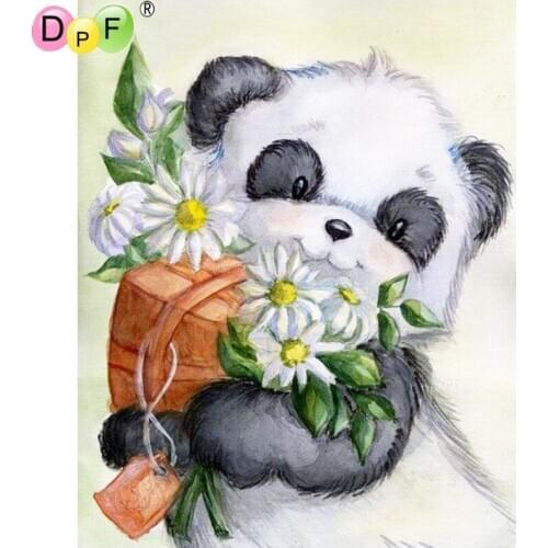 DPF 5D diamond painting cross stitch panda bouquet diy diamond painting round diamond painting embroidery mosaic decoration gift