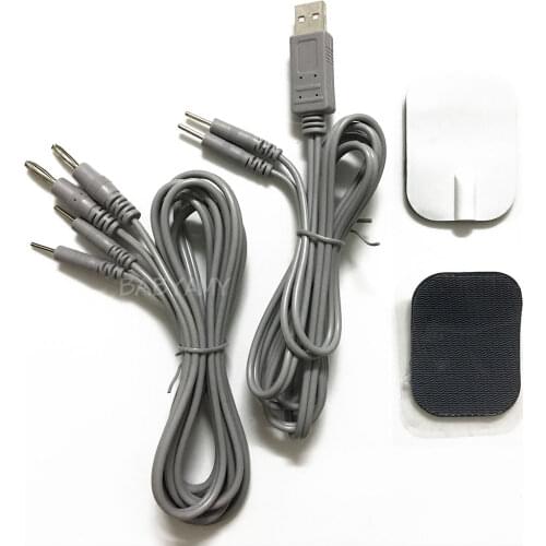 Haihua Accessories USB Banana plug 1 to 2 Conductive Electrodes Pads Silicone Gel Safe Electrode Pads 6x4.5cm