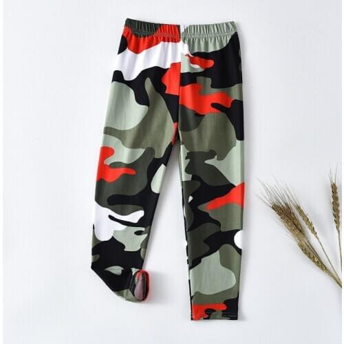 Camouflage Smooth Girls Leggings Kids Pants Elastic Pencil Trousers Child Leggings Fashion New Autumn Tights