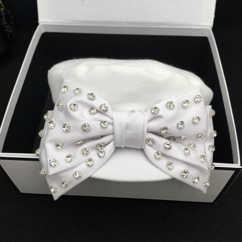 Military womens hats popular white corduroy big bowknot navy cap many drills street flat brim