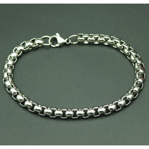 Square Bracelet 316L Stainless Steel Bracelet 3mm 4mm 5mm 6mm 7mm 8mm Box Necklace Bracelet For Women Men Girl Boy