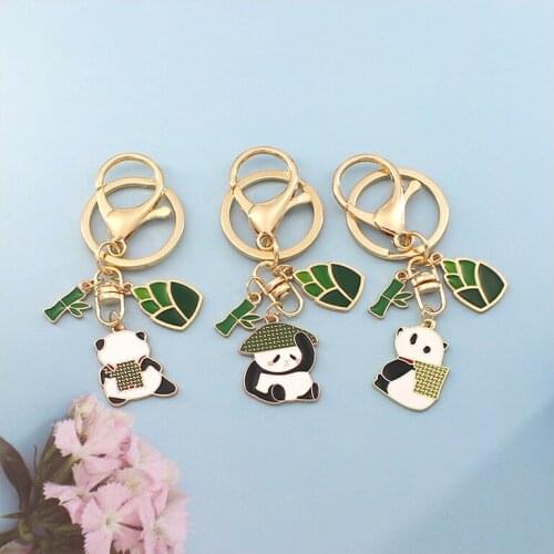 Cute Panda Keychains Keyring Creative Animal Men Women Bag Car Pendant Charm Personalized Key Chains Accessories Gifts