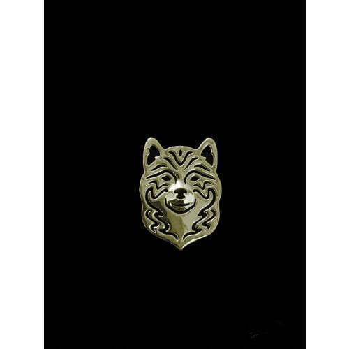 Trendy high quality cute Shiba Inu animal brooches plated silver fashion jewelry