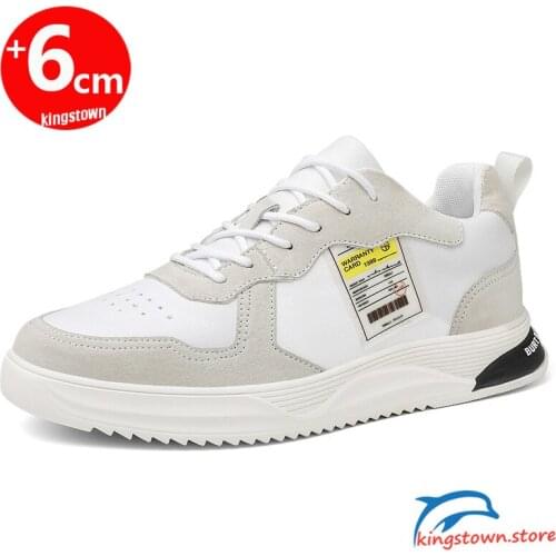 Sneakers Man Elevator Shoes Height Increase Insole 6cm White Black Shoes Taller Men