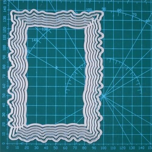 Lace Border Stencil Rectangle Frame Set Metal Cutting Dies For Scrapbooking DIY Photo Album Card Making Decorative New 2021