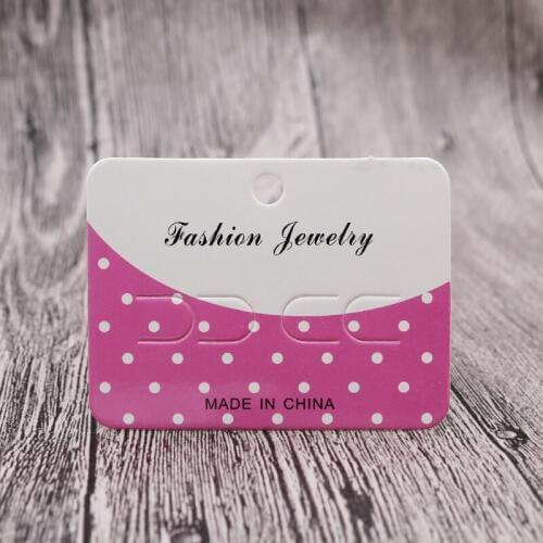 New Arrived! 100pcs Hair Clip Card White Pink Dot Paper Jewelry Display Cards 6x8cm Hair Accessory Cards Hairpin Packaging Cards