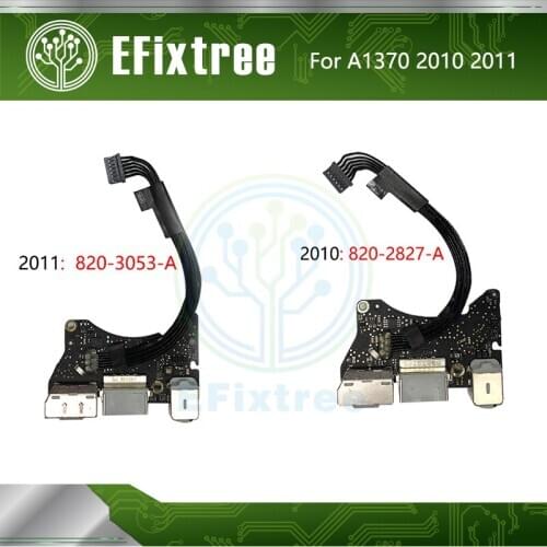 Original 820-2827-A 820-3053-A For MacBook Air 11" A1370 DC-IN USB Audio DC Power Jack Board MC505 MC506 EMC 2393 2010 2011