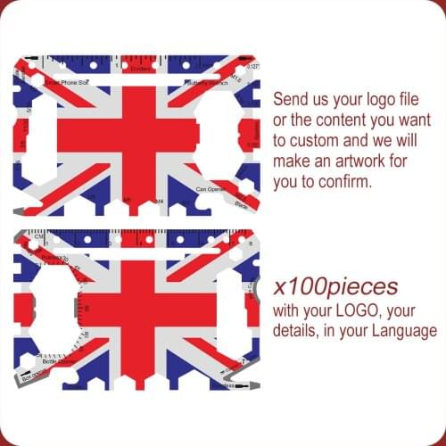 UK flag Different country image customized multi tool card custom brand beer bottle openers