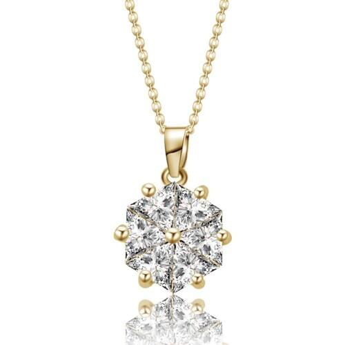 Women Girls New Fashion Jewelry Gift Snowflake Pendant Necklace Shiny AAA Cubic Zirconia Snow Charm Necklace Collier