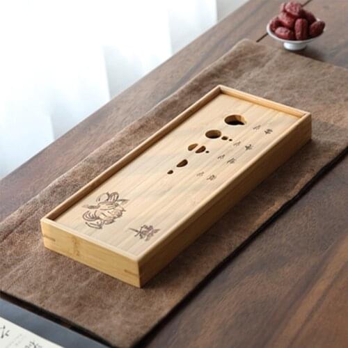 LIZAOTAO Rectangular Bamboo Tea Tray Storage Tea Table Tray Japanese Dry Tea Table Kungfu Tea Set Tea Set Tray Tea Ceremony
