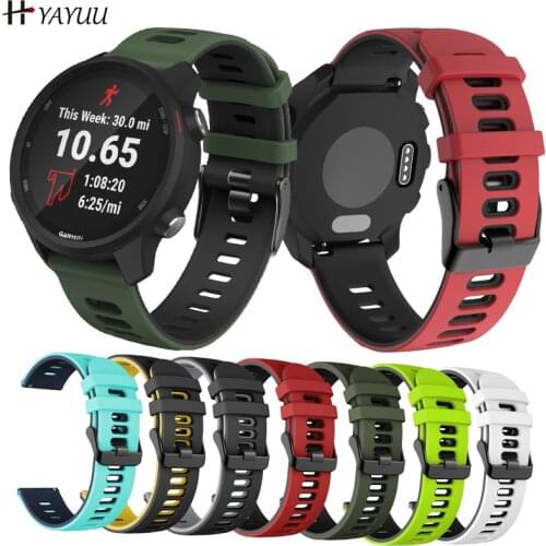 YAYUU 20mm Silicone Watchband Strap for Garmin Forerunner 245 245M 645 Vivoactive 3 Bracelet Smart Watch Band Sport Wristband