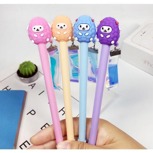 Ellen Brook 1 Piece Korean Cartoon Creative Cute Alpaca Neutral Pen Student Writing Office Stationery Black Signature Gel Pens
