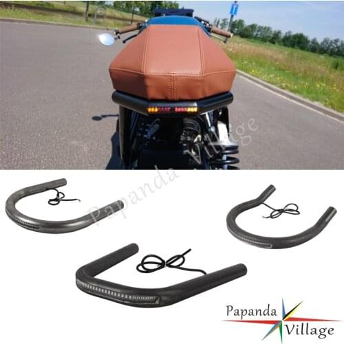 7/8" 1" Flat Upswept Tracker End Cafe Racer LED Tail Brake Light Turn Signal Rear Seat Loop Frame Hoop for Harley XS XL Honda