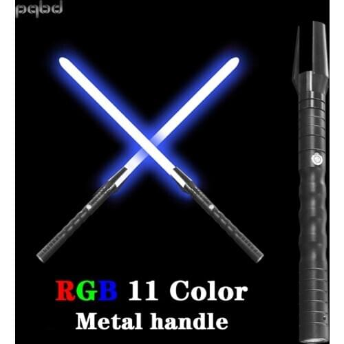 Pqbd RGB Lightsaber 11 Colors Change Mental Hilt Dueling Sword Luminous Lamp Children Toy Play for Fun Birthday Gift